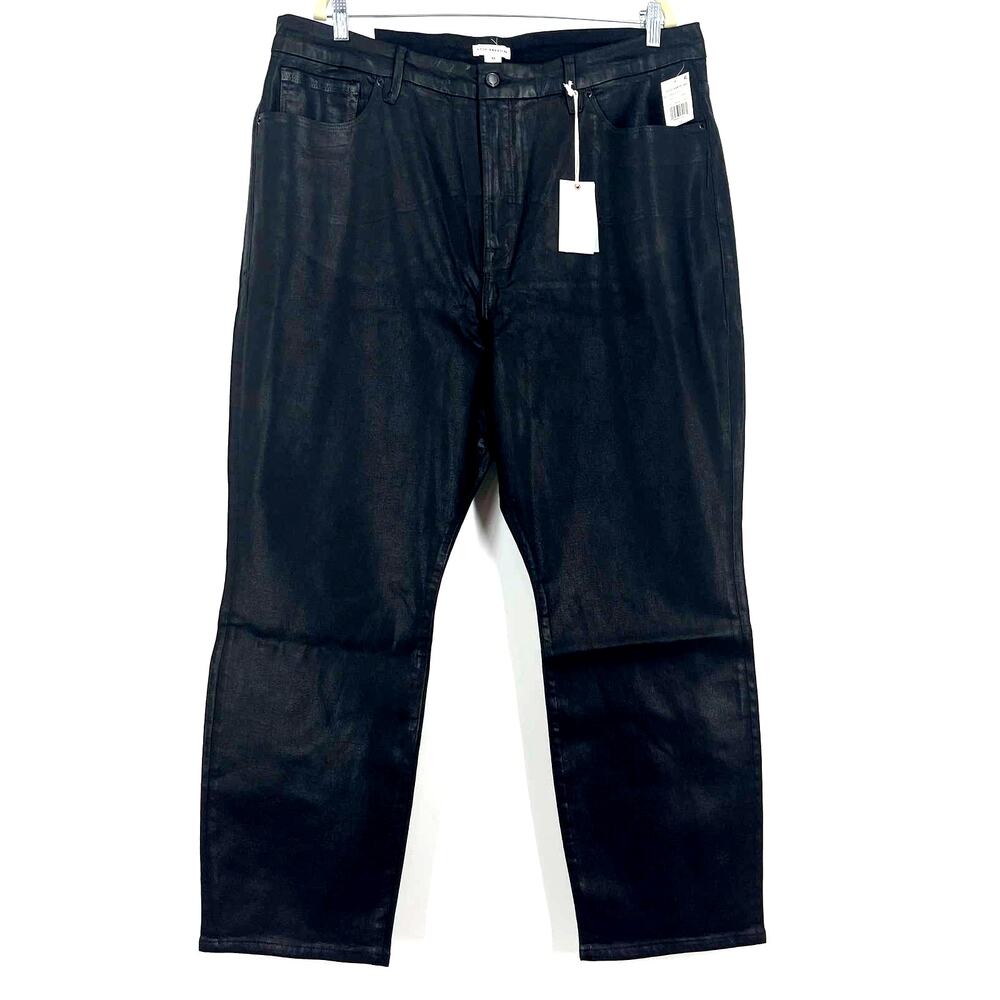 Good American Good‎ Classic Coated Black Jeans Women's Size 22 NWT